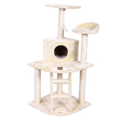 China New Design Fashion DIY Beige 120cm Pet Cat Viable Condo Furniture Toys Cat Climbing Tree Cat Scratcher for sale