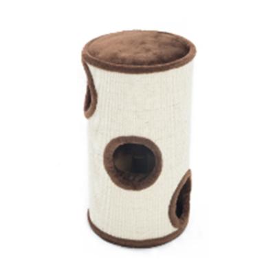 China Viable Hot Sale Factory Wholesale Plush 70cm Cat Tree Tower Cat Condo Round Tree Sisal Scratch Post for sale