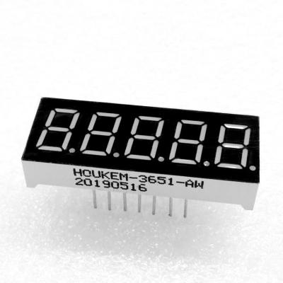 China Home appliance yellow 5 digit 7 segment display common anode 0.36 inch mini fnd seven segment display for sale