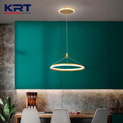 China Ring Hanging Lamp Modern LED Home Lighting Aluminum Pendant Lights Restaurant Cafe Chandeliers Lamp for sale