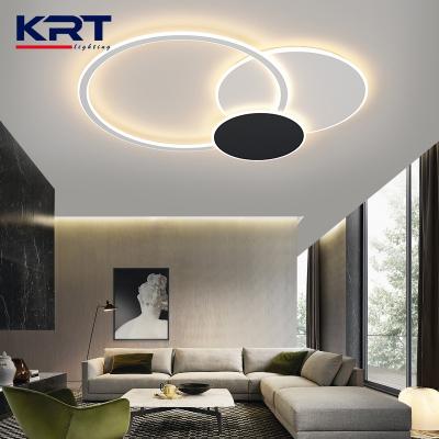 China Modern New Arrival Modern Led Ceiling Lights For Living Room Bedroom Dining Room Luminarias Led Black Or White Ceiling Lamp for sale