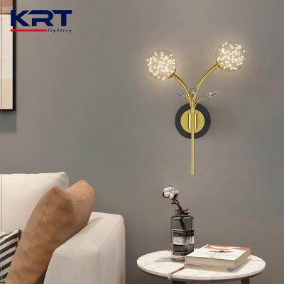 China 2021 Modern Nordic Double Hand Decorative Wall Lamps Led Gold Glass Wall Mounted Lights for sale