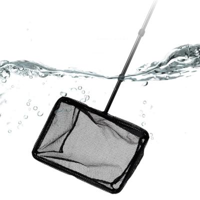 China Viable Portable Long Handle Square Fishing Net Fish Tank Aquarium Landing Net For Fish Fish Landing Collapsible Nylon Net for sale