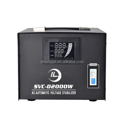 China SVC SVC-2000VA 1 Phase Voltage Regulator 2000W Automatic Stepper Voltage Regulator Voltage Stabilizer 220v for sale