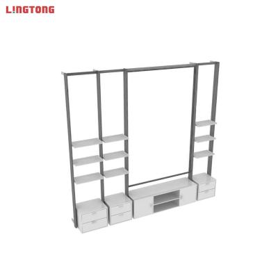 China Store Fit Nordic Aluminum Profile Store Display Rack Showcase For Convenience Store And Showroom for sale