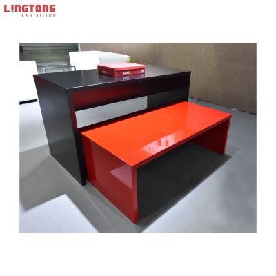 China Customized Exhibition Racks Assemble And Disassemble Wooden Panels Furniture Table Exhibition Equipment For Store for sale