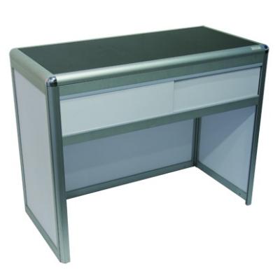 China Aluminum Trade Show Frame Office Furniture Desk Reception Counter Table Design For Exhibition Booth Use for sale