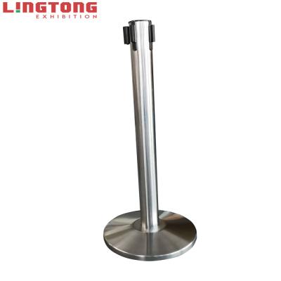 China Stainless Steel LINGTONG Queue Barrier Stainless Post In Trade Fairs for sale