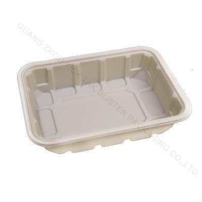 China Free Shipping Cornstarch Tray Wholesale Disposable 16Oz White Plastic Pet Large Salad for sale