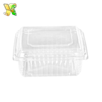 China Disposable Pet plastic fruit packaging box folding clamshell fruit packing salad box transparent for sale