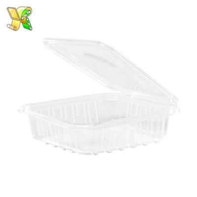 China Wholesale Food Fruit Packaging Round Clear Portable Airtight Disposable Plastic Food Container With Lid for sale