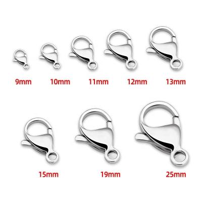 China Wholesale Waterproof Clasp Stainless Steel Lobster Clasp Bracelet Necklace Clasp Diy Jewelry Connection Clasp for sale