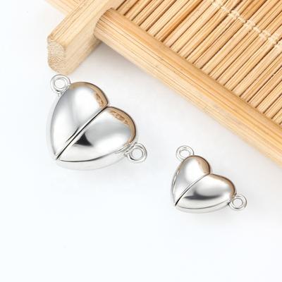 China Extend New Stainless Steel Diy Couples Tail Chain Magnet Clasp Bracelet Necklace Heart-shaped Connection Clasp Pendant Accessories for sale