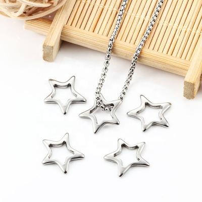 China Extend Jewelry Accessories Heart Shaped Tail Chain Wholesale Stainless Steel Hollow Star Pendant Necklaces for sale