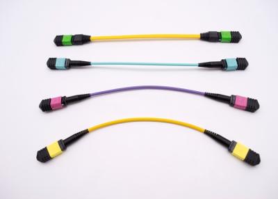 China MTP / MPO - MPO / MTP Fiber Optic Extension Cable 12 Colors SM / MM OEM for sale