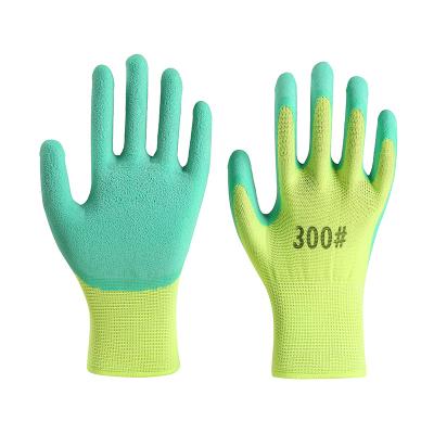 China Comfortable Duarble 13 Gauge Latex Gloves Dip Sponge Rubber Elasticity Colorful Polyester Breathable Durable Work Gloves for sale