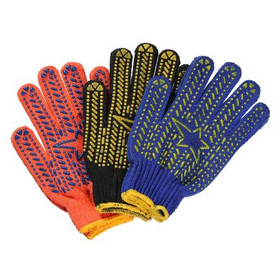 China Safety 7 Gauge 10 Gauge PVC Dotted Gloves Polyester Nylon LOGO STAR SIZE 10 Customized Working Work Gloves for sale