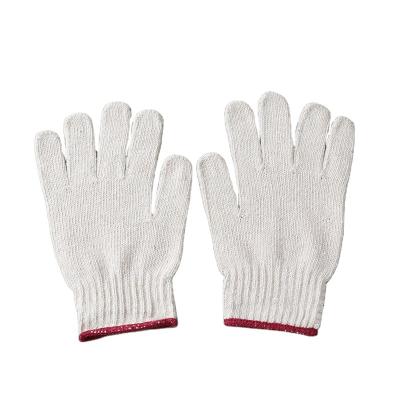 China Work Protection Factory Price Cheap Working Gloves 7 Gauge 800G Cotton Yarn Knitted Natural White Gloves Good Quality for sale