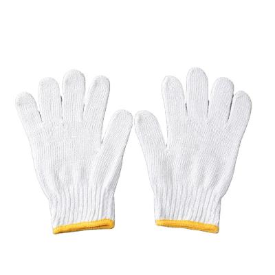 China Work Protection Cotton Working Gloves 7 Gauge 500G Working Cotton Yarns Knitted Bleached White Gloves Good Quality for sale