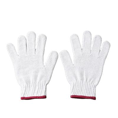 China Work Protection Cotton Working Gloves 7 Gauge 600G Working Cotton Yarns Knitted Bleached White Gloves Good Quality for sale