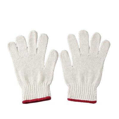 China Cheap Working Gloves 7 Gauge 600G Cotton Yarn Work Protection Factory Price Knitted Natural White Gloves Good Quality for sale