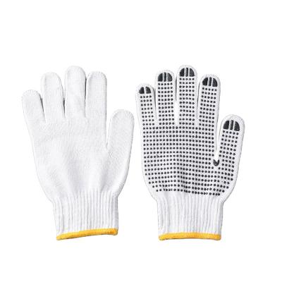 China Safety Cotton Dotted Working Gloves Durable 10 Gauge 750G Cotton Yarn Knitted PVC Dotted Hand Gloves for sale