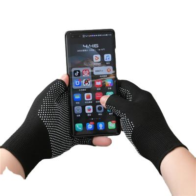 China Fingerless Work Protection Gloves PVC Dotted Sport Riding Garden Comfortable 13 Gauge Work Safety PVC Dotted Gloves for sale