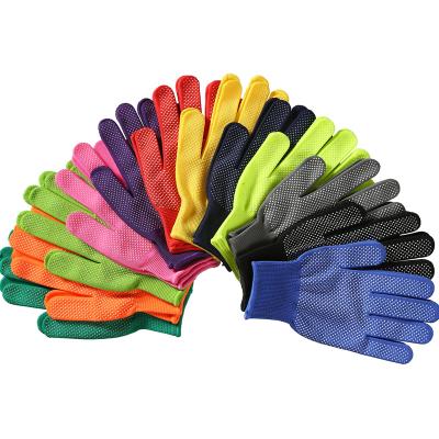 China Duarble PVC Dotted Gloves Garden Work Gloves Polyester Thin Comfortable Breathable Nylon PVC Dotted Glove for sale