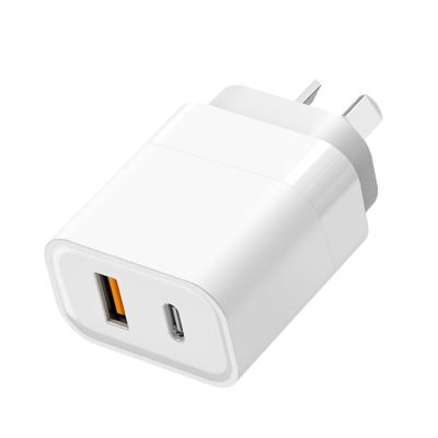 China QC4.0 HSUEL SAA Certified AU Plug 30W GaN Charger 2 Small port 30w usb PPS for iphone 13/macbook fast charger for sale