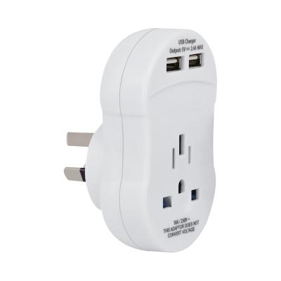 China Commercial for UK, USA Travelers Go Standard Earthed Australian Plug Adapter to Australia, New Zealand with 2USB for sale