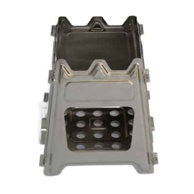 China Hot Sale Efficient Outdoor Stoves Mini Lightweight Stainless Steel Wood Burning Camping Stove for sale