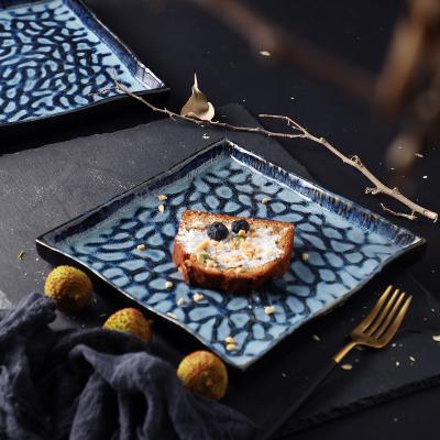 China Manufacturer Wholesale Emboss Ceramic Place Plate Porcelain Serving Snack Dish Sustainable Dish For Hotel for sale