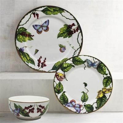 China Viable Natural Green Wedding Dinner Set Excellent Style For Hotel Dishes Porcelain Hard Dish Tops for sale