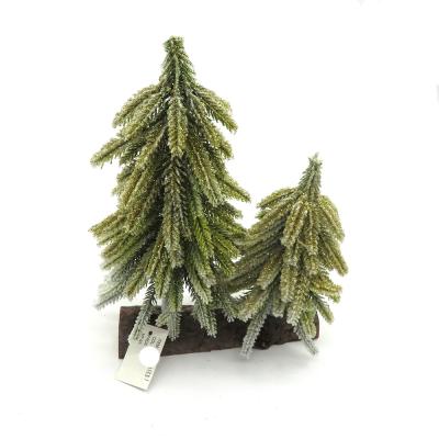 China Popular Christmas Tree Ornament Christmast Small Artificial Needle Tree Pine Snowfall Plastic Craft For Sale Christmas Pot for sale