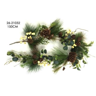 China Eucalyptus Leaf Eucalyptus Leaf Rattan Leaf Simulation Rattan Pinecone Christmas Tree Ornament Party Holiday Decorations for sale