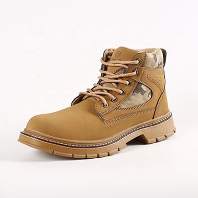 China Comfortable Cutting Steel Wheat Toe High Microfiber Leather Work Boots With Anti-smashing Steel Toe For Men for sale