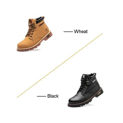 China Steel Toe Wheat /black Steel Toe Industrial Comfortable Microfiber Sports Safety Leather Work Shoes With Laces for sale