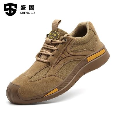 China Comfortable Insulation Men's Cowhide Insulative Suede Sport Protective Shoes Work Electrician With European Standard Kevlarr for sale