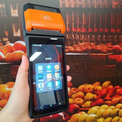 China Sunmi P2 5.5 HD Orange Smart POS Machine Customizable With Android 11 Go for sale