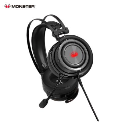 China Red Light /USB Connection Monster Gamer Headphone RGB Light USB Music Wired Gaming Headsets Earphone Earphone Stereo Gaming Headset With MIC For PC for sale