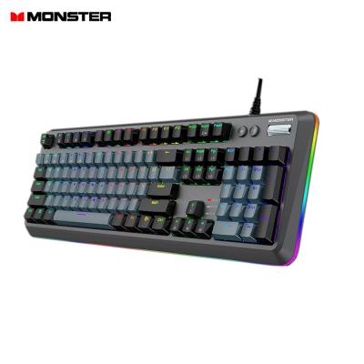 China Original Red Axis Gaming Multimedia Keys Monster KMH5 Computer USB Mechanical Keyboard for Office Home Laptop Desktop Wired Keyboards for sale