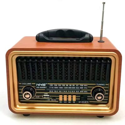 China Retro NS-8069BT Old Style Wooden Radio AM PORTABLE WOODEN Portable FM Radio With USB Adapter for sale