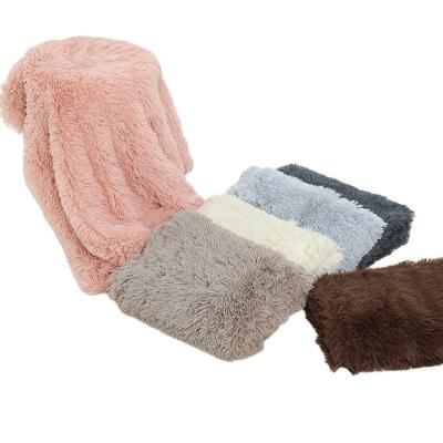 China Custom Cheap Soft Fluffy Plush Camping Rug Sofa Dog Bed Pet Winter Warm Fleece Sofa Dog Fleece Blanket for sale