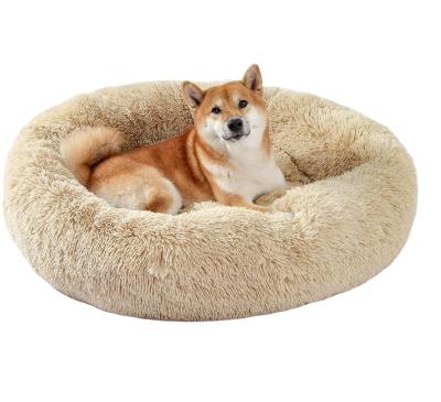 China Designers Wholesale Custom Made Breathable Calming Donut Cuddler Around Kennel Large Sofa Luxury Dog Bed Washable Eco Friendly for sale