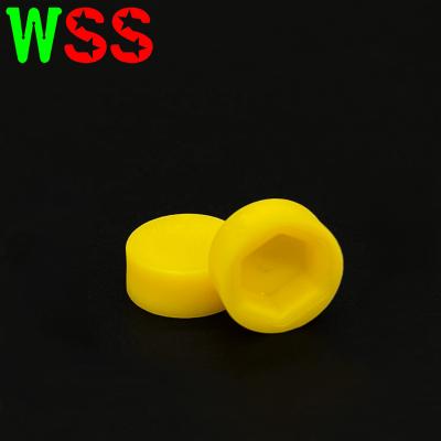 China Heavy Industry Waterproof Plastic Internal Yellow Hex Screw Cover UL94V-0 Screw Protection For Metal Screw for sale