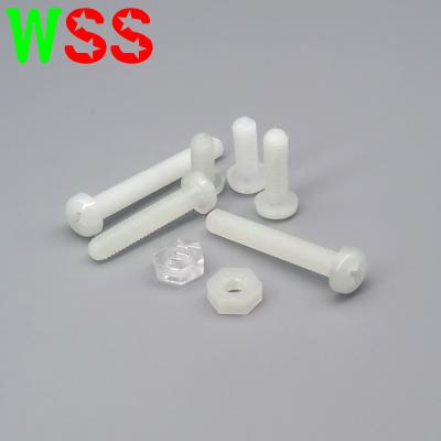 China M4 Round Nylon Plastic Screws Cross Recessed Round Pan Head Screw And Nut Set for sale