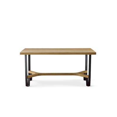 China Lumber Oak Metal Wood Dining Table Solid Oak FLB Top High End Class for sale