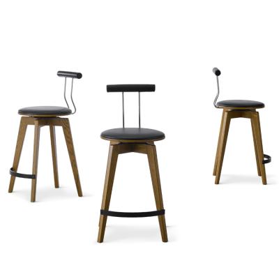 China 2022 New Arrival Traditional Metal Steel Bar Hotel Stainless Beech Wood Barstool Natural for sale