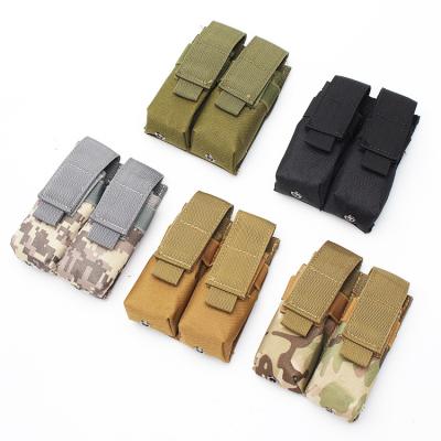 China Free Sample Oxford 9MM Mag Pouch Small Double Waterproof Magazine Pouch Waterproof MOLLE Pouch for sale