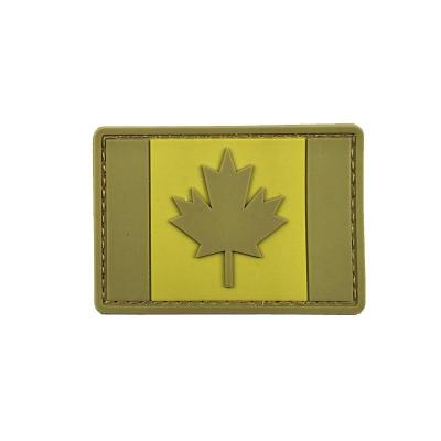 China 3D Ready To Ship Canada Flag PVC Rubber Patch With Hook And Loop Amazon Hot Sale Custom Made for sale